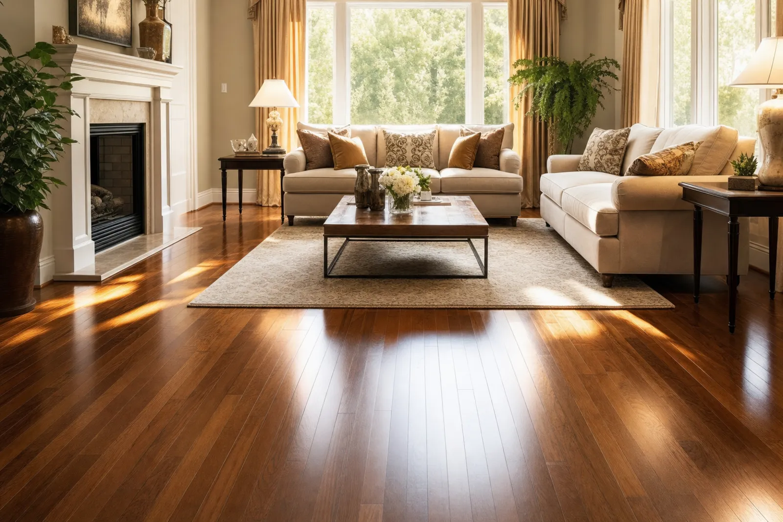 Organic wood floor cleaning & polishing by AllState Cleaning